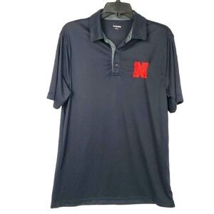 Captivating Apperal Nebraska Huskers Mens MEDIUM Black SS Polo Shirt